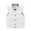 Mudkingdom Girls Vest 스탠드 칼라 단단한 슬리빙 재킷 소녀 조끼 겨울 아기 ​​양복 조끼 아이들 Gilet Fill Coats LJ201130