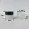 200 x 15 Frost Glass Cream Jar With White Seal Gold Black Lids For Cosmetic Use 1/2oz Make Up Containergood qualtity