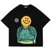 Erkek T-Shirt GAOJIECHAO Marka Çocuk Kral Portre Baskı Gülümseme Yüz Yama Erkekler Ve Kadınlar için Severler Pamuk Gevşek OS Kısa Kollu T-Shirt