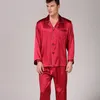 Размер плюс мужская пама черно красное синий пятно шелковое selk sexy -weear современное стиль, набор домашней одежды мягкой ванны Pajama 2 ПК/набор 201109 01109