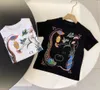 Baby Designer Clothes T-Shirts Girls Boys Short-Sleeved Top Big Kids Versatile Letter dragon snake bird flower pattern Summer Children Simple Style