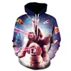 Mulheres Suéter E Senhoras Hoody Hooded Fox Fox Padrão 3d Impresso Casual Pullovers Meninas Manga Longa Outono Inverno Roupa 201102