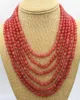 collana di perline rubino rosso