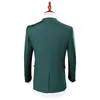 Giacca + Pantaloni + Gilet Stile Inghilterra 2020 Nuovi uomini d'affari Abiti slim Completi Abito da sposa con un bottone Cappotto a tre pezzi Verde