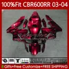 Honda CBR 600RR 600F5 600CC 03-04 Wine Red CBR 600 RR F5 CC CBR600RR 03 04 CBR600F5 CBR-600 CBR600RR 2003 2004射出モールドフェアリングBLK