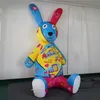 Inflatable Rabbit With Moon Inflatables Balloon Mascot With LED Light and CE Blower For Outside Decoration