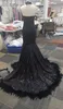 Fotos reais vestidos de noite de sereia clássica com lantejoulas e miçangas apliques de renda sem mangas personalizadas 4931453