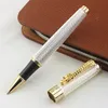 1 pc / lot JINHAO Roller Ball Pen 1200 Canetas Silver Pens Gold Clip Business Executive Fast Writing Pen Luxury Pen 14 * 1.4cm 201111