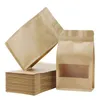 50 pcs/lot 10x20 cm, 12x22 cm, 14x24 cm 16x26 cm 18x28 cm 20x30 cm vide 8 côtés kraft papier sac emballage cadeau sac