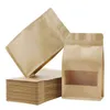 50st / parti 10x20cm, 12x22cm, 14x24cm 16x26cm 18x28cm 20x30cm Tom 8 sidor Kraft Paper Bag Packaging Presentväska