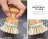 Wood Round Mini Scrub Brush Kitchen cleaner Pots pan Cleaning brushes Wash Dishes T10I141