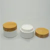 Einzigartiger leerer Bambus-Kosmetikbehälter für Kosmetikverpackungen, weiße Cremedose mit Deckel, Topfdose