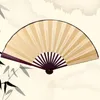 8 Inch 10 Inch Silk Cloth Blank Chinese Folding Fan Wooden Bamboo Antiquity Folding Fan For Calligraphy Painting Gifts For Guest234T