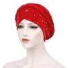 Gorro/crânio Caps Mulheres muçulmanas Cabeça de veludo capa de tampa de turbante Capéu de turbante lenço na cabeça Islâmica Longa trança de cabelos Cancer Capuz de quimioterapia Solid Color1