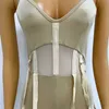 Kobiety MESH SPLICICJI SUKUTY 2022 NOWA MODA NOWOŚĆ SLINGE BELLESS PERTA PERSPECTION Casual Bodysuit