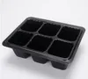 Duurzame Plastic Seeding Nursery Potten Plant Zaden Grow Box Cell Tray Insert Propagation Case Mini Flower Pots Plug Trays 6 / 12HOLS SN2268