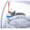 Cat Hommock Bed Puppy Dog Play Tält med Hanging Toys Bells Soft Sleeping Loorger Sofas Nest för katter Small Dogs3410040