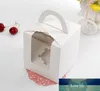 Gratis frakt singel cupcake lådor med fönster med handtag macaron box mousse tårta låda 4 färger sn3429