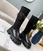 اسم البند wholesale أعلى جودة الجلد الحقيقي PRABHDEKI 2020 New Martin Boots Women's Pocket Bag Muffin Platform Ankle Boots Mid-Tube Knight Boots Motorcy