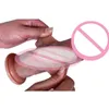 NXY Dildos 18.5cm Simulation Dildo Realistic Sliding Foreskin G Spot Stimulate Soft Silicone Penis Big Dick Suction Cup Sex Toys For Women 0121