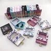 Custom Eyelash Packaging Box Butterfly Square Lash Box för dramatisk lång 25mm 27mm mink falska ögonfransar