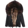 2020 Men Real Fur Coat Real Raccoon Fur Hooded Coat Nature raccoon Lining Jackets Parka Men Winter Jacket