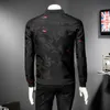 Puff Jacquard nero bomber uomo primavera autunno uomo giacca casual cappotto fiore slim fit modello bomber uomo 5xl 201127