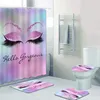Girly roségouden wimper make -up douchegordijn badgordijn set spark roos druppel badkamer gordijn oog lash schoonheid salon home decor 26224588