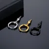 Unisex Cone Body Jewelry Bullet Dangle Hoop Earrings Silver 316L Stainless Steel Punk Hip Hop Rock Ear Hoops