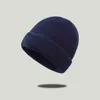 Nouveau mode hommes bonnet hiver tricot chapeau garçon Skullcap marin casquette poignets rétro marine court chapeau couleur unie automne chaud femme casquette