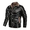 Invierno New's Chaqueta de cuero para hombre Casual Plus Velvet PU Abrigo de cuero Hombres Fleece Mastery Motorcycle Chaqueta Retro Tamaño grande M- LJ201013