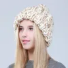 Geebro Femme Hiver Chaud Mixte Couleur Bonnets À La Main Épais Bâton Tricoté Lignes Grossières Chapeau Crochet Femmes Belle Casquettes Y201024