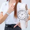 Movimento japonês Fácil de ler numerais árabes PU pulseira de couro 31mmial Dial Laides relógio