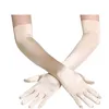 5本の指の手袋ファッションロングサテンオペライブニングパーティープロムコスチュームブラックレッド63cm女性11443559