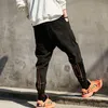 Pants Men Streetwear Hip hop Pants Mens Joggers Loose Casual Elastic waist Harem Ankel length Trousers Black