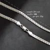 Collana 5mm 50cm Gioielli da uomo Tutta la nuova moda Argento sterling 925 Grande lungo Largo Tendy Maschio Catena laterale completa per pendente1192P