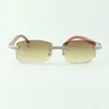 Direct s zweireihige Diamant-Sonnenbrille 3524026 mit originalen Holzbügeln, Designerbrillengröße 18-135 mm268K