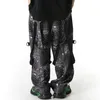UNCLEDONJM Pantaloni Harem con stampa completa di anacardi Nastri larghi Hip Hop Streetwear Pantaloni da jogging Tasca coreana Patchwork Casual ED941 201109
