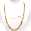 18 k frimärke länk Kina halsband platt kubansk kantkedja kedja gul guld gf 60 * 8 mm bred 24 "