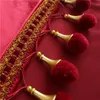 American Style Burgundy Curtains for Living Room Stage Italian Velvet Curtain el Bedroom Window Pelmet Flannel Drapes LJ2012242029136