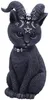 Statue chat, résine, noir et argent, 11 cm