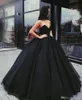 Ball Gown Black Quinceanera Prom Dresses Sweetheart Zipper Backless For Sweet Pleats Evening Gowns Custom Made BA