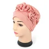 Beanie/Kafatası Kapakları Kadın Bayanlar Elasticturban Müslüman Beanie Şapkalar Çiçek başı eşarp sargısı kemo Hindistan saç dökülmesi başörtüsü1