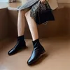 PXELENA Знаменитости женщины натуральные натуральные кожаные ботильоны натуральные сапоги Низкие каблуки Осенние туфли 2020 назад Zip Office Lady Comfort Compute Soft1