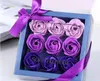Valentine Day Gifts 9 Pcs Soap Flower Rose Box Wedding Birthday Days Artificial Soap-Rose Gift Valentines Day Decoration SN3339