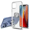 プレミアム360度リングキックスタンドソフトTPUクリアケースiPhone 13 12 Mini 11 Pro XS MAX XR X 7 8プラスサムスンノート20 S21 S20 Ultra Huawei P50