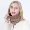 Çok Fonksiyonlu Drawstring Hat Neckerchief Poleece Düzleşmiş Kış Sıcak Beanie Kafatası Kap Boyun Kadınlar için ve Sandy Hediye