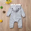 0-24m Brand New Newborn Maller Baby Boys Girls Shark Długi Romper Playsuit BabyGrows Stroje Kostium G1221