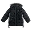 Jaquetas de inverno quentes para garotos crianças 12 anos de idade em jaquetas de meninos casacos de inverno snowsuits adolescentes com capuz de capuz de roupas ladeadas quentes lj201203