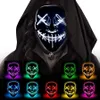 Halloween Skräckmask LED Glödande Purge Masker Election Mascara Kostym DJ Party Light Up Glow In Dark 10 färger snabbt